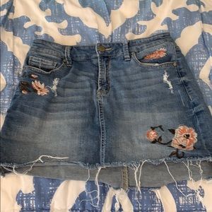 Flower denim skirt size S